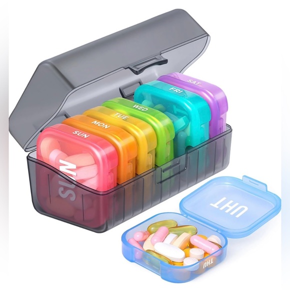 BRAND NEW! Enlarged Colorful Weekly Pill Organizer - Picture 1 of 11
